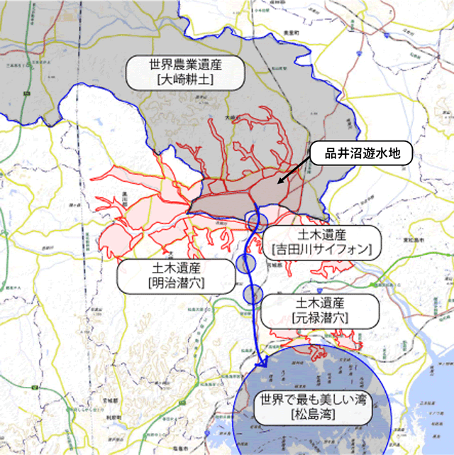 鶴田川沿岸土地改良区管内図